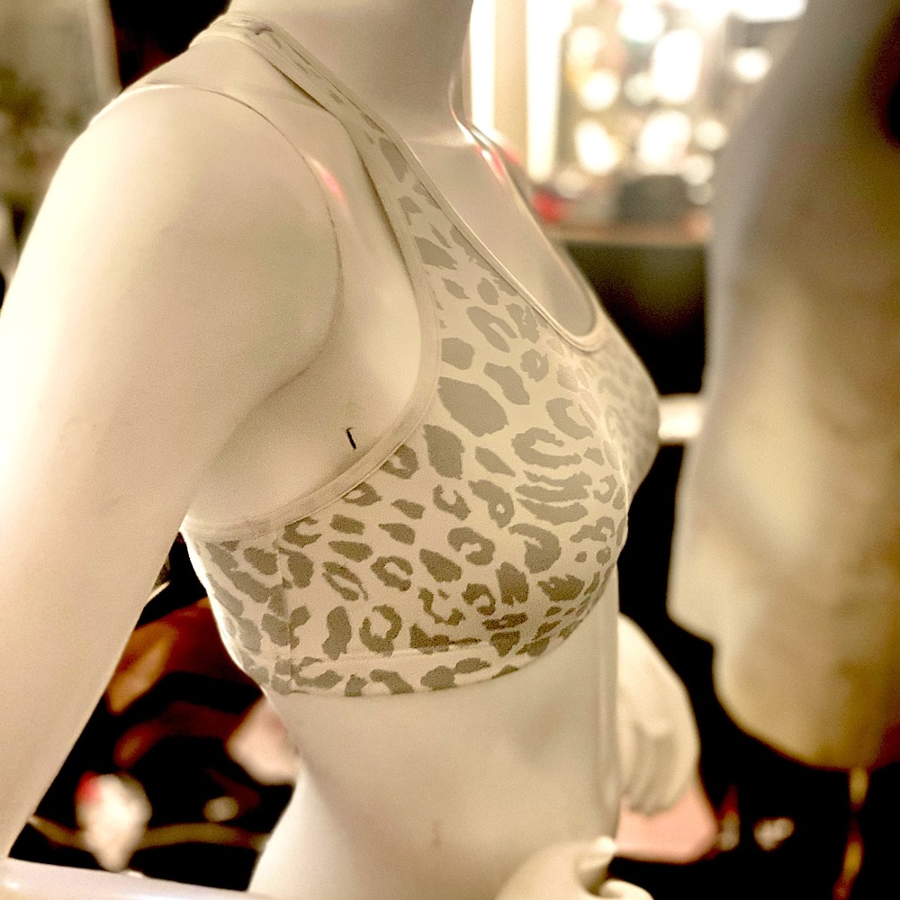 PINK Yoga, Large Gray & White Cheetah Sports Bra